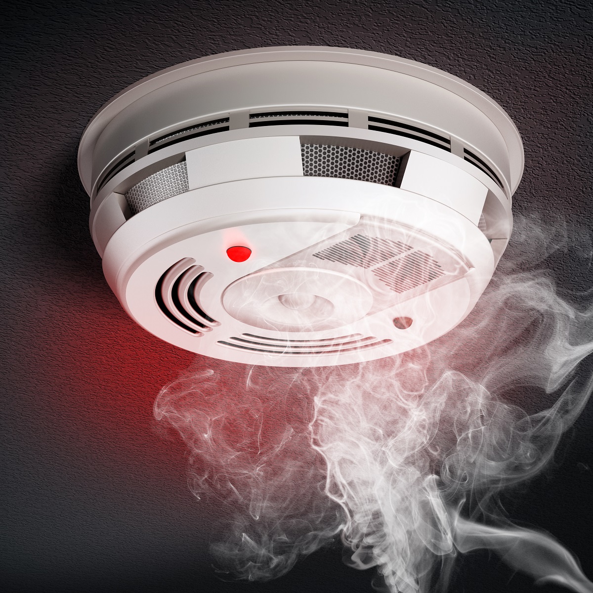Smoke,Detector,With,Red,Warning,Light,Sensing,Smoke